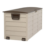 ZUN 75gal 260L Outdoor Garden Plastic Storage Deck Box Chest Tools Cushions Toys Lockable Seat 98777319