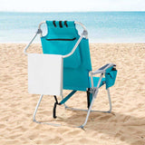 63*70*99cm Heightened Oxford Cloth Silver White Aluminum Tube Bearing 100kg Beach Chair Mint Green 34215828