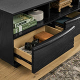 63" Mid-Century Modern TV Stand for TVs up to 75", Thick Sturdy Farmhouse Entertainment Cabinet, W1801P291993