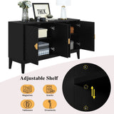 4-Door Sideboard Storage Cabinet for Living Room and Dining Room, Two Large Cabinets with Gold N759P192449B