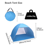 ZUN 2-3 Person Beach Tent Pop Up Sun Tent Big Automatic Sun Umbrella 2-3 Person Fishing Beach 27903699