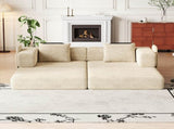 72.4 inch convertible sofa bed, corduroy fabric sofa with two side storage pockets and two cushions, W3505P355570
