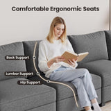 Large 7-Seat U-Shaped Modular with Deep Cushions, Modular Sectional, Convertible U Shaped B2716P355797