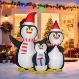 6FT Lighted Christmas Inflatable Decoration, Inflatable Penguin Family, Funny Blow Up Yard 74665323