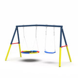 Swing Set for Backyard, 440lbs Set with Heavy-Duty A-Frame Metal Outdoor Stand, 1 Saucer W1163P290469