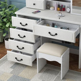 ZUN Fashion Vanity Desk with Mirror and Lights for Makeup, Vanity Mirror with Lights and Table Set with 27479800