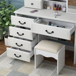 ZUN Fashion Vanity Desk with Mirror and Lights for Makeup, Vanity Mirror with Lights and Table Set with W509120067