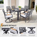 Outdoor Patio Aluminum Swivel Rocker 2PCS with Outdoor-grade Sunbrella Fabric Cushions, Branch-Like W1886P272381