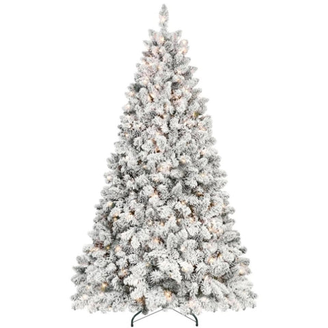 Artificial 4ft Flocked Christmas Tree with 366 PVC Branch Tips, Pine cone*21pcs, 150L warm white 71770644