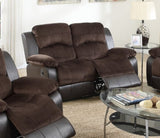 Motion Loveseat 1pc Living Room Furniture Chocolate Padded Suede w. Faux Leather Plush Cushion Couch B011P205233