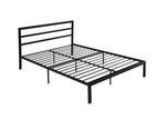 ZUN Queen Size Metal Bed Frame with Headboard Black W31181461