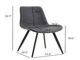 Modern PVC Upholstered Dining Chairs,Armless Side Chairs for Kitchen Dining Room, Set of 4 , Grey & B347P613002