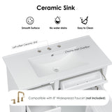 36" Bathroom Vanity Set with Ceramic Undermount Sink, 2 Tip-Out Drawers & Soft-Close Hinges, White W2896P318472