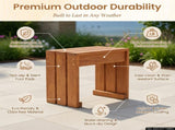 Wood Backless Garden Bench for Patio, Balcony & Indoor Use, Compact Single-Seat Outdoor Bench, Easy 89603572