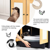 ZUN Double Litter Box Enclosure,Cat Litter Box Enclosure for 2 Cats, Hidden Litter Box Furniture with W1687P181573