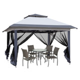 2' x 12' Outdoor Pop-up Canopy with 4 Sidewalls Grey 34420870