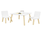 Kids Table and 2 Chairs Set, 3 Pieces Toddler Table and Chair Set, Wooden Activity Play Table Set 46335211