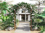 79" Wooden Garden Arbor Arch Trellis with Pergola Roof for Climbing Vines, Wedding & Party Decor 82051507