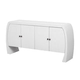 U-Style Four-Door Ash Veneer Storage Cabinet with Curved Legs, Perfectly Suited for Hallways, N711P241277K