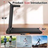 Walking Mat Treadmills Portable for Home & Office LED Display, 265 LB Capacity, Space-Saving Compact W215P296912
