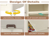 Portable Wardrobe Closet Storage Organizer for Clothes,Clothes Dresser, Magnetic Doors with 4 Cubes 76602554