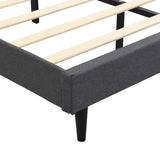 KING -Size Upholstered Platform Bed Frame with a Modern Button-Tufted Linen Fabric Headboard,USB W311P285483