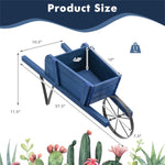 ZUN 2 In 1 Wheelbarrow Planter,Wooden Wagon Planter with 9 Magnetic Accessories for Garden Yard 43009863