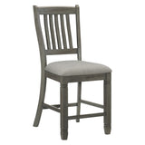 Antique Gray Finish Counter Height 2pc Set Dining Room Furniture Upholstered Seat Wooden B011104516