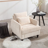 COOLMORE Wood Frame Armchair, Modern Accent Chair Lounge Chair for Living Room,Tufted Club Chair, W395P151902