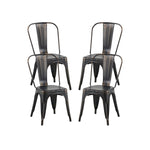 ZUN 2pc Modern Sanded Matte Metal Dining Room Kitchen Bar Chairs Contemporary Aesthetic Matte B011P238136