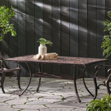 ZUN Outdoor Rectangular Cast Aluminum Dining Table, Shiny Copper 64857.00