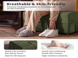 Ottoman Foot Rest Soft and Comfortable Ottoman Square Corduroy Woven Design Sofa Stool Green W3851P453270