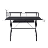 Rectangular Computer Desk with Keyboard Tray, Black B016P311805