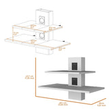 ZUN Minot Floating Shelf, Sleek Dual-Shelf Wall Unit with Cable Management B200P176177