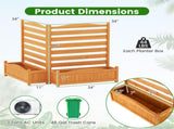 2-Panel No-Dig Fir Wood Privacy Fence with Planter Boxes, AC Unit/Trash Can Screen for Outdoor Patio 53007603