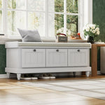 ZUN TREXM Classic Storage Bench with Cushioned Seat and Three Drawers for Entryway and Living Room N715P207812E