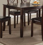 ZUN 7-Pc Dinette Set Brown Espresso Finish Rectangular Table PU Upholstered Chairs Transitional Dining B011P184937