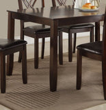 ZUN 7-Pc Dinette Set Brown Espresso Finish Rectangular Table PU Upholstered Chairs Transitional Dining B011P184937