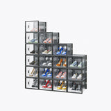 18-Piece Medium Black Plastic Mesh Shoe Box Set - 35.00*25.00*19.00cm, Modular Design for Home 06037531