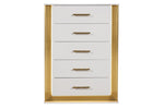 ZUN Contemporary Style 5-Drawer Chest Made with Wood & Gold Finish B009P152666