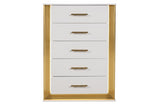 ZUN Contemporary Style 5-Drawer Chest Made with Wood & Gold Finish B009P152666