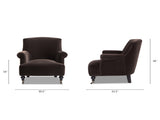 Eloise 30" Pleated Sock Arm Accent Armchair Deep Brown Performance Velvet B2719P387116