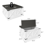 Farmhouse Coffee Table, Square Wood Center Table with Large Hidden Storage Compartment for Living T3609P332412