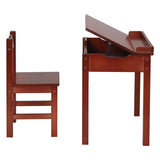 Flip Top Kids Table and Chair Set, Wood Activity Table Set with Storage Space for Arts Crafts, Dark 97595278