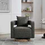 29.1"W Swivel Accent Open Back Barrel Chair Modern Comfy Sofa Chair With Weathered Base For Nursery W1298P241832