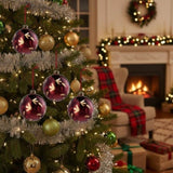 4PCS Set 4.7" Christmas Glass Ball Ornaments 4.7x4.7x4.7in Hanging Tree Decorations Shiny Holiday 79053014