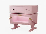 20.7" Wide Pink Robot LED Nightstand with 360&deg Rotating Drawer - Modern End Table 98587813