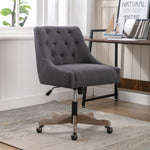 ZUN COOLMORE Office Chair Adjustable Height Swivel Chair with Wheels Linen Fabric Upholstered Computer W39532758