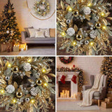 20 Inch Christmas Wreath Door Decor with Warm White LED Lights Christmas Decor FBA shipment 00228642