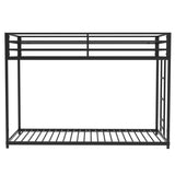 Adam Sturdy Twin over Twin Bunk Bed Metal Black for Kids and Adult, Low Profile Twin over twin bunk B083P152996